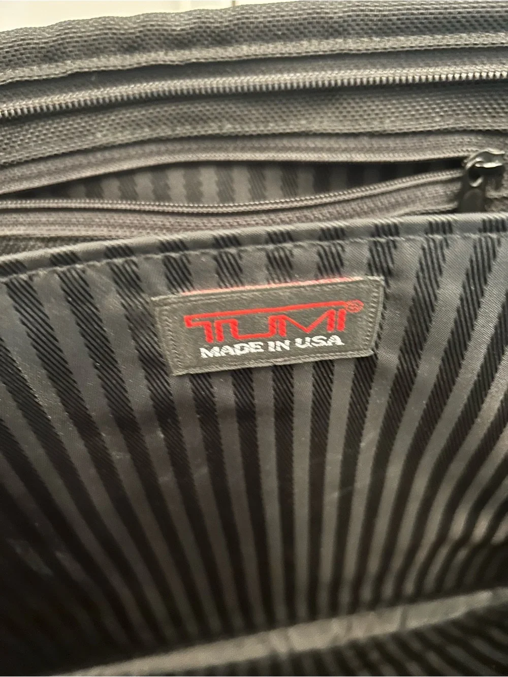 Tumi Black Nylon Laptop Briefcase with Front Zip Pockets